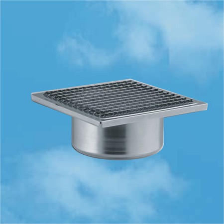 pozinkovaná větrací mřížka s nátrubkem 150x150 / 100mm výroba Srbsko