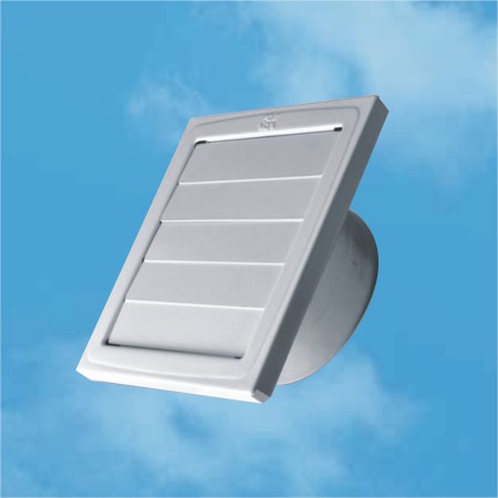 pozinkovaná větrací mřížka přetlaková, lakovanás nátrubkem 150x150 / 100mm výroba Srbsko